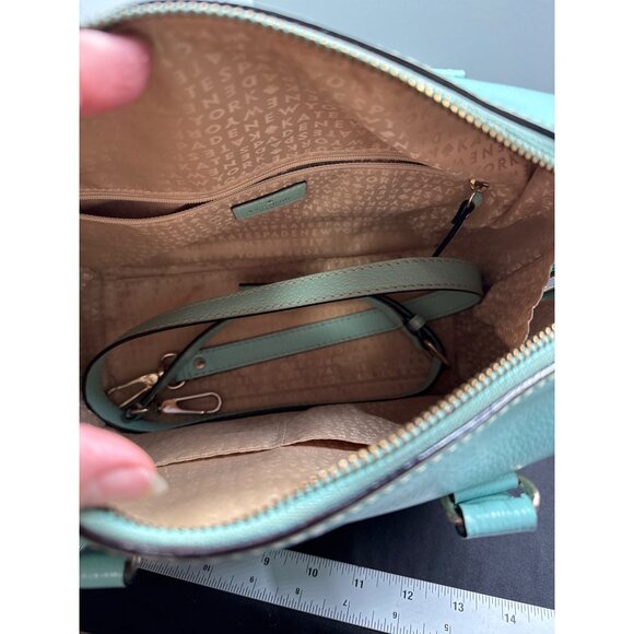 Kate Spade NY Wellesley Alessa Leather Satchel Hand Bag Mint Green - Picture 9 of 13